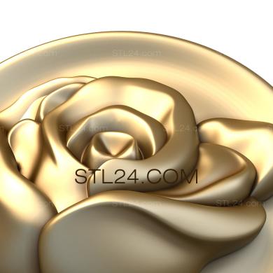 Панно (Роза на тарелке, PD_0260) 3D модель для ЧПУ станка